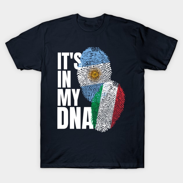 Italian Plus Argentinian DNA Mix Flag Heritage Gift T-Shirt by Just Rep It!!